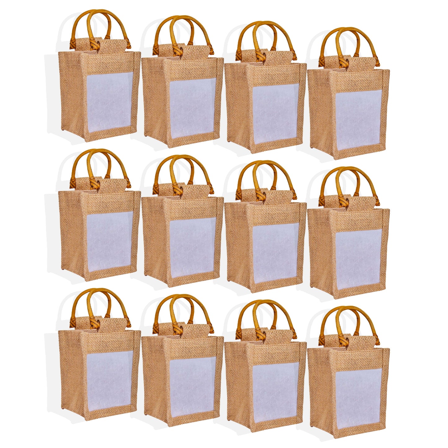 Natural Burlap Gift Bags, – Favour Bags for Weddings, Christmas, New Year, Parties, Birthday Gifts (Set of 12 )