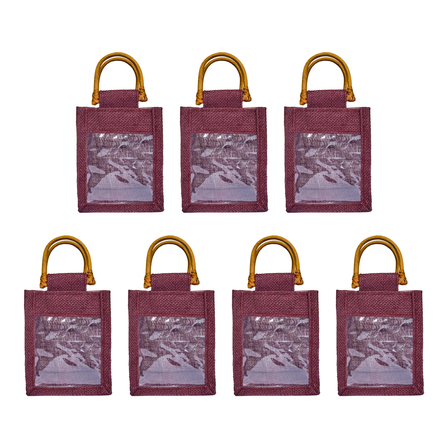 Burlap Gift Bags  – Natural Jute Pouches for Wedding, Christmas, New Year, Parties, Birthday Gifts (Packs of 7)