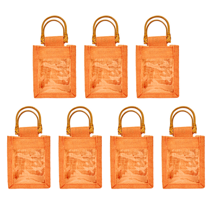 Burlap Gift Bags  – Natural Jute Pouches for Wedding, Christmas, New Year, Parties, Birthday Gifts (Packs of 7)