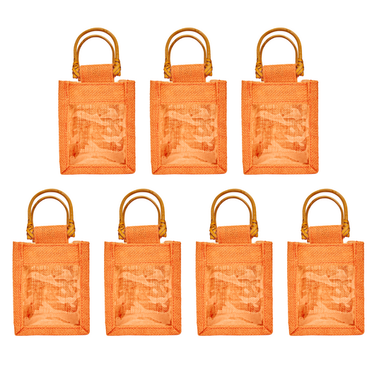 Burlap Gift Bags  – Natural Jute Pouches for Wedding, Christmas, New Year, Parties, Birthday Gifts (Packs of 7)