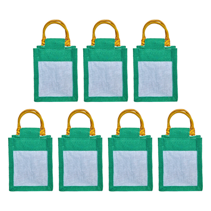 Colored Burlap Gift Bags Jute Pouches, Perfect for Christmas, New Year, Thanks Giving (7-Pack )