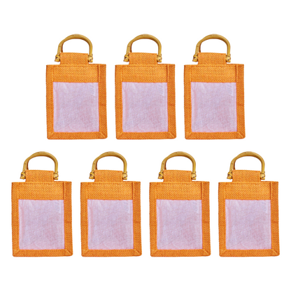 Colored Burlap Gift Bags Jute Pouches, Perfect for Christmas, New Year, Thanks Giving (7-Pack )