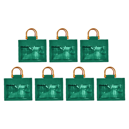 Eco-Friendly & Reusable Jute Gift Bags – Burlap Pouches for Bridesmaids, Wedding Gifts, DIY Favors (7 Pcs )