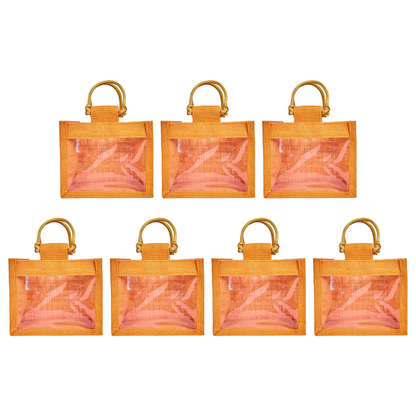 Eco-Friendly & Reusable Jute Gift Bags – Burlap Pouches for Bridesmaids, Wedding Gifts, DIY Favors (7 Pcs )