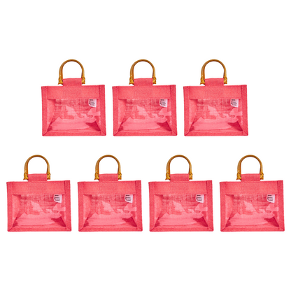 Eco-Friendly & Reusable Jute Gift Bags – Burlap Pouches for Bridesmaids, Wedding Gifts, DIY Favors (7 Pcs )