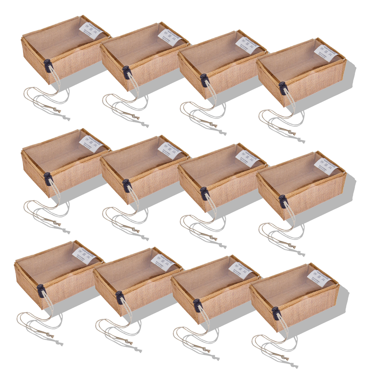 Jute Burlap Gift Bags with Drawstring & PVC Window, Reusable Weddings, Bridesmaid Gifts, Party Favors, Storage (Pack of 12)