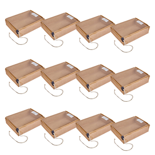 Juco Burlap Gift Boxes with Drawstring & PVC Window – Ideal for Weddings, Bridesmaid, Gifts (Packs of 12)