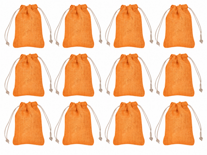 12 Pack 7.87 x 5.9 Inch Jucobee Jute Gift Bags, Multicolour Drawstring Pouches for Jewelry, Crafts, Gifting and Everyday Storage