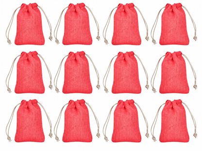 12 Pack 7.87 x 5.9 Inch Jucobee Jute Gift Bags, Multicolour Drawstring Pouches for Jewelry, Crafts, Gifting and Everyday Storage