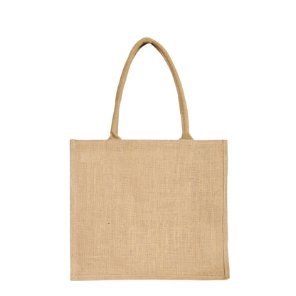Wholesale Natural Jute with Jacquard fabric Shoulder Tote Bag for Everyday