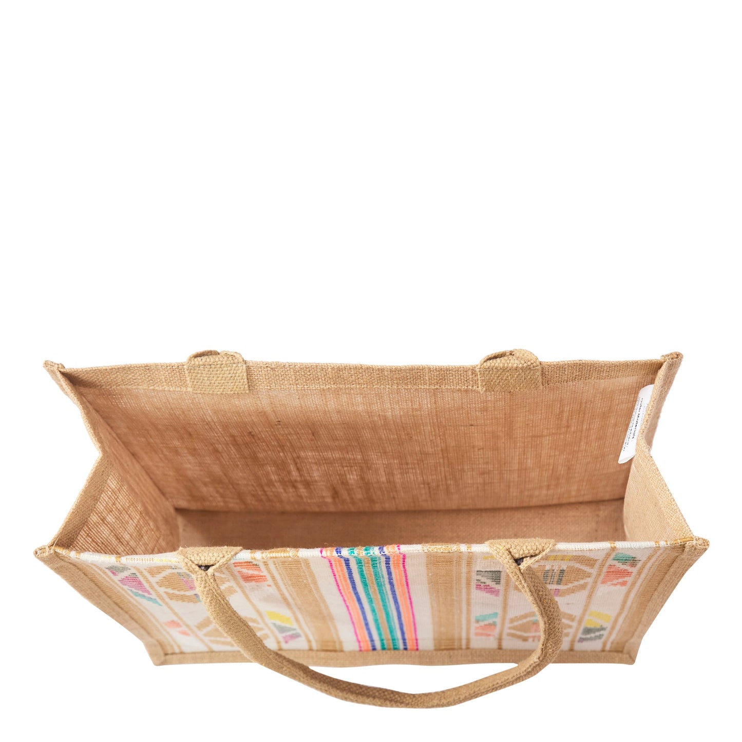 Wholesale Natural Jute with Jacquard fabric Shoulder Tote Bag for Everyday