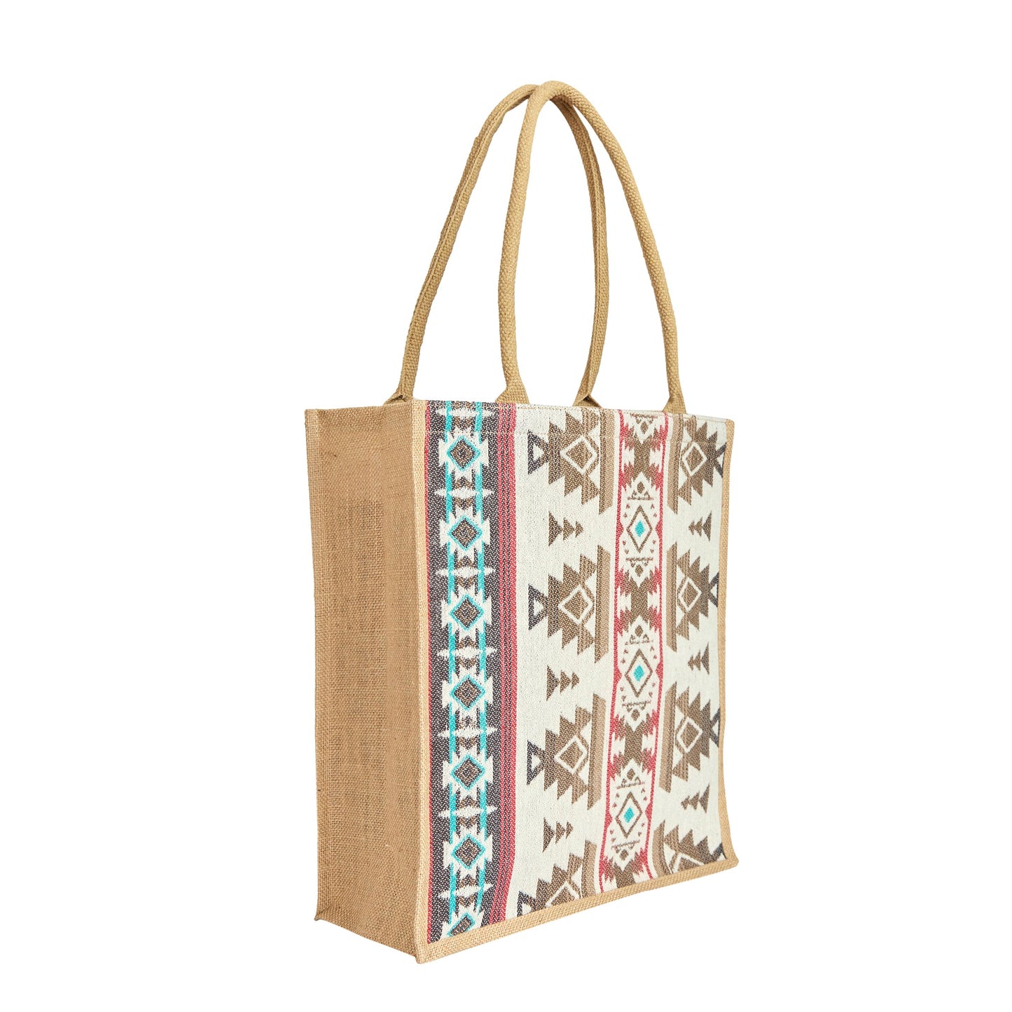 Premium Natural Reusable Jute Shopping Tote Bag - Groceries, Gifting, Travel, Christmas & Beach Trips.