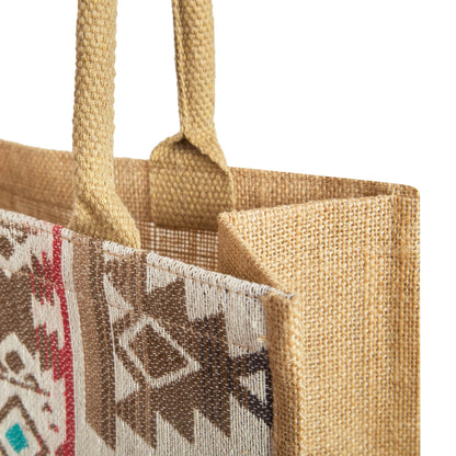 Premium Natural Reusable Jute Shopping Tote Bag - Groceries, Gifting, Travel, Christmas & Beach Trips.