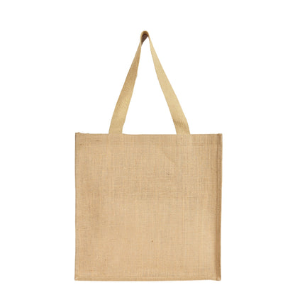 Natural Jute Tote Bag with Jacquard Fabric – Eco-Friendly Bag for Groceries, Gifts, Travel, Holidays, and Beach Trips