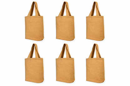 Pack of 6 , 16x13x4 Jucobee Natural Burlap Jute Tote Bags with Flat Handles Tassels Reusable Gift Grocery Wedding Travel Bags