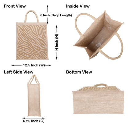 Printed Jute Bag Burlap Tote Bag for Bridesmaid Gift Travel Shopping Wedding Favor Return Gifts Christmas New Year (Packs of 5)