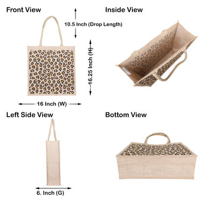 Printed Jute Bag Burlap Tote Bag for Bridesmaid Gift Travel Shopping Wedding Favor Return Gifts Christmas New Year (Packs of 5)