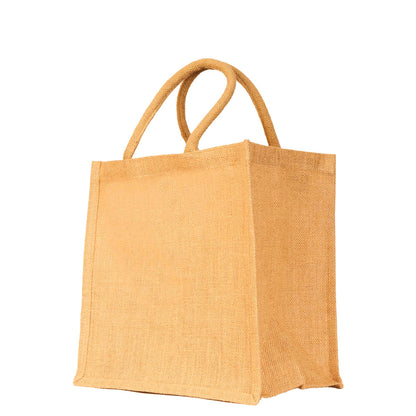Unisex Jute Tote Bag, Reusable Shopping Bags, Wedding, Gift, Wholesale Burlap Reusable Grocery Bags (Packs of 12)