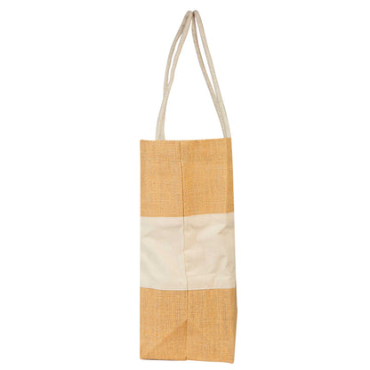 Jute Shopping Bags - Natural Burlap Totes, Reusable for Gifting, Promotions & Daily Use (Packs of 8)