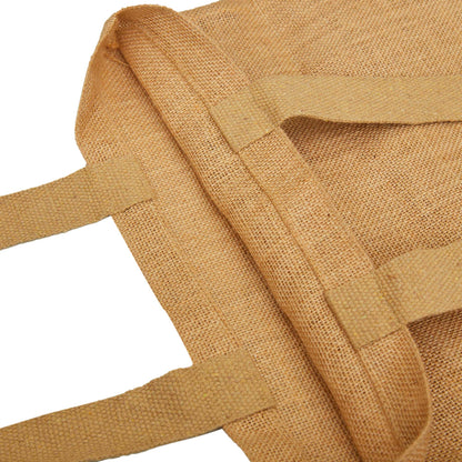 Reusable Jute Burlap Tote Bags with Handles – Eco-Friendly Totes for Beach, Grocery, Parties & Travel (Packs of 12)