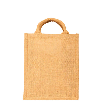 Burlap Jute Tote Bags– Durable, Eco-Friendly Totes for Shopping, Weddings, Promotional (Packs of 8)