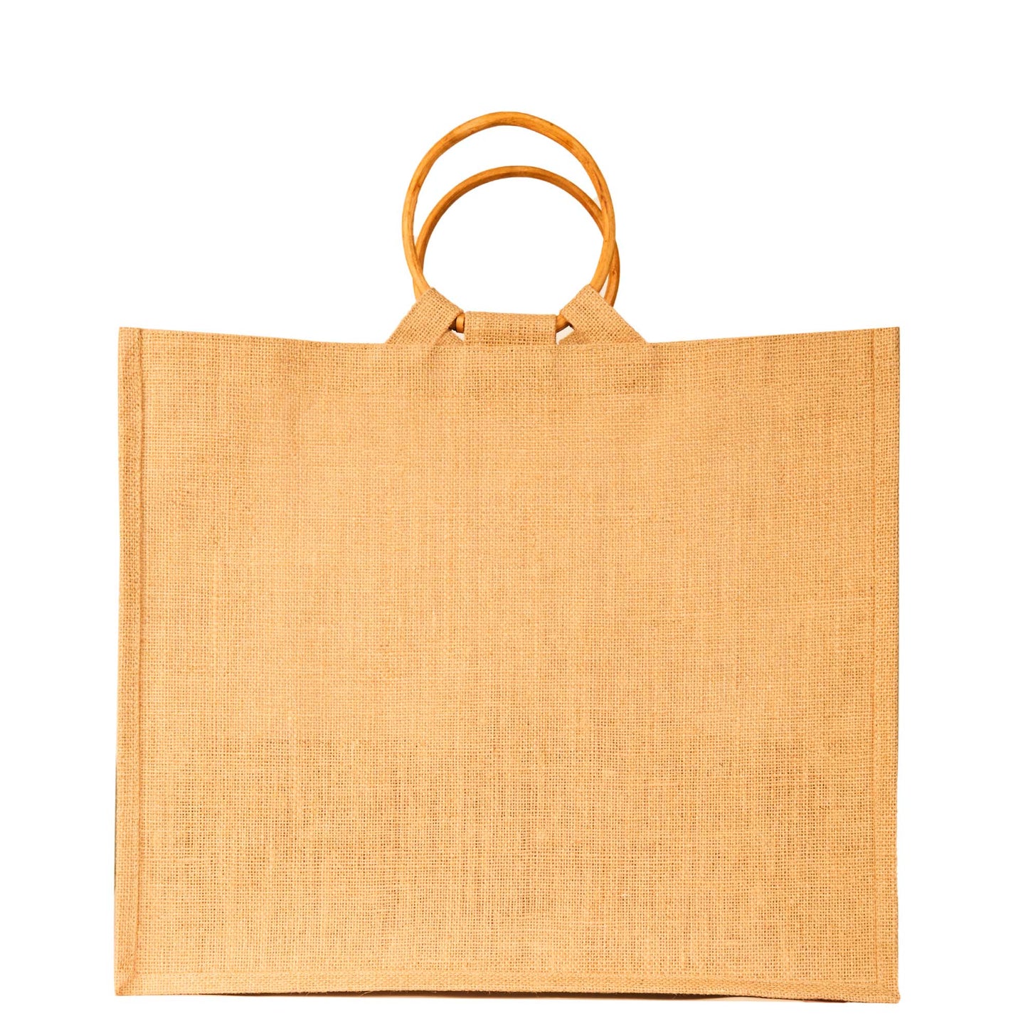 Reusable Jute Tote Bags with Cane Handles – Durable Totes for Shopping, Groceries (Set of 8)