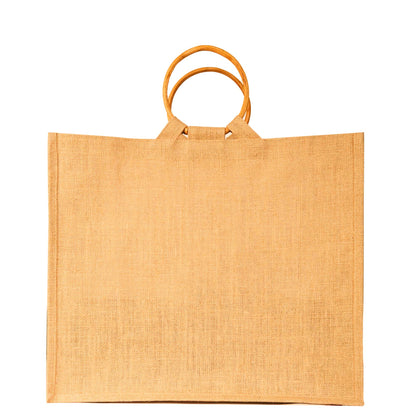 Reusable Jute Tote Bags with Cane Handles – Durable Totes for Shopping, Groceries (Set of 8)