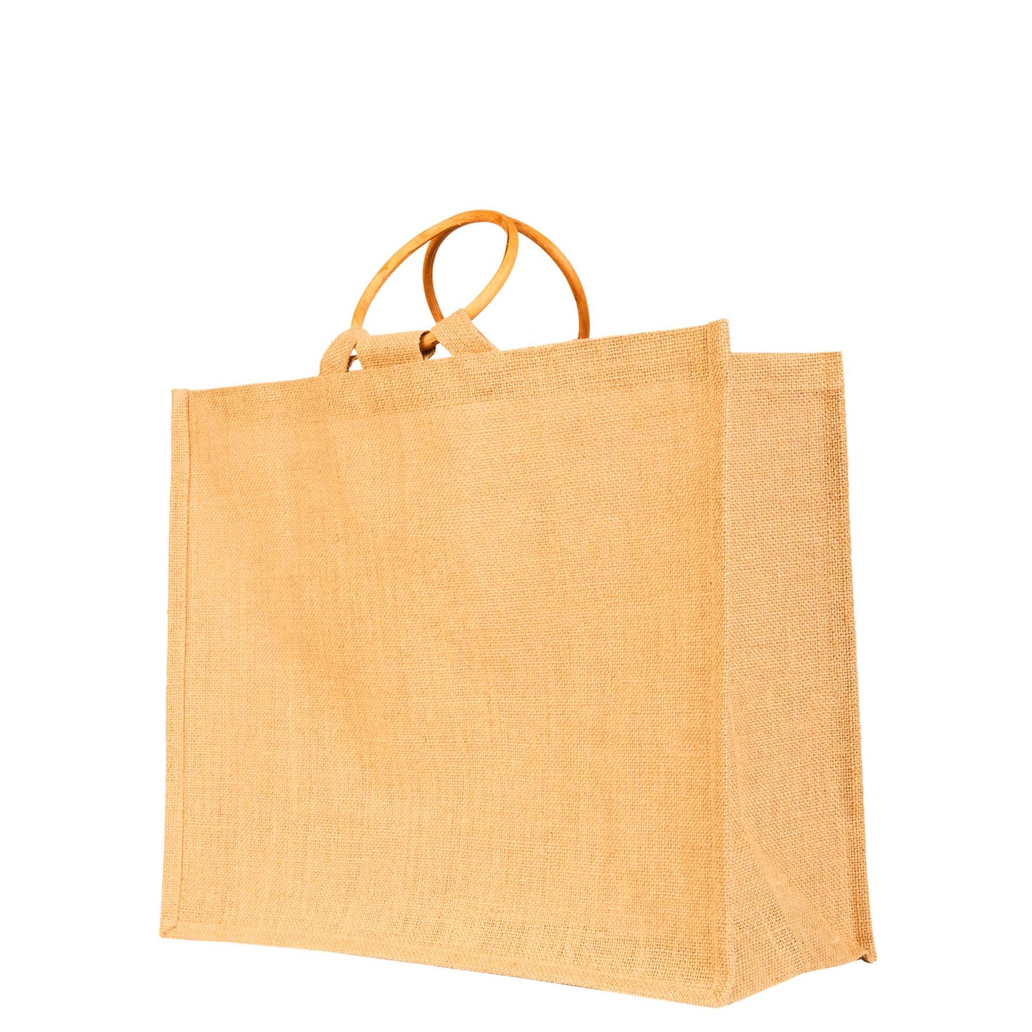 Reusable Jute Tote Bags with Cane Handles – Durable Totes for Shopping, Groceries (Set of 8)