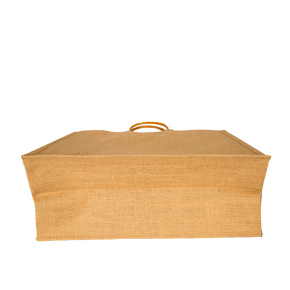 Reusable Jute Tote Bags with Cane Handles – Durable Totes for Shopping, Groceries (Set of 8)