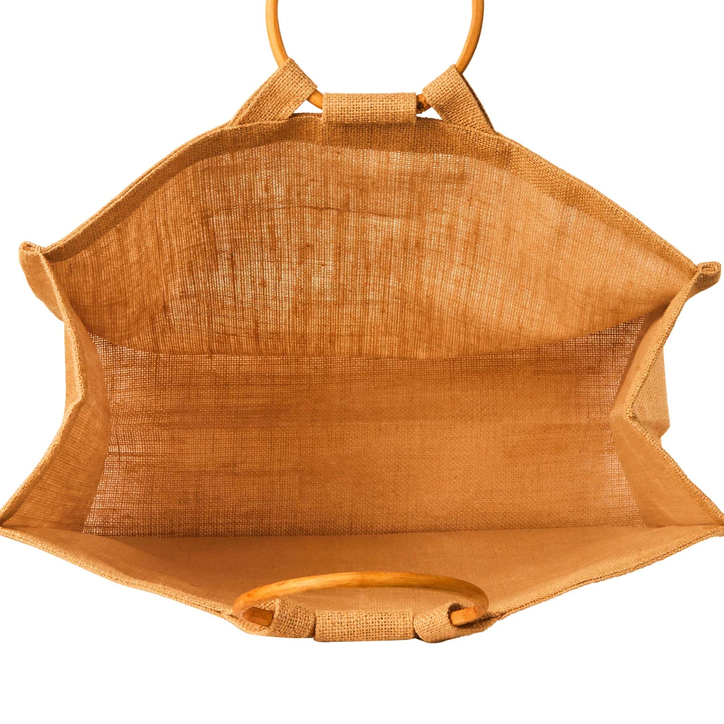 Reusable Jute Tote Bags with Cane Handles – Durable Totes for Shopping, Groceries (Set of 8)