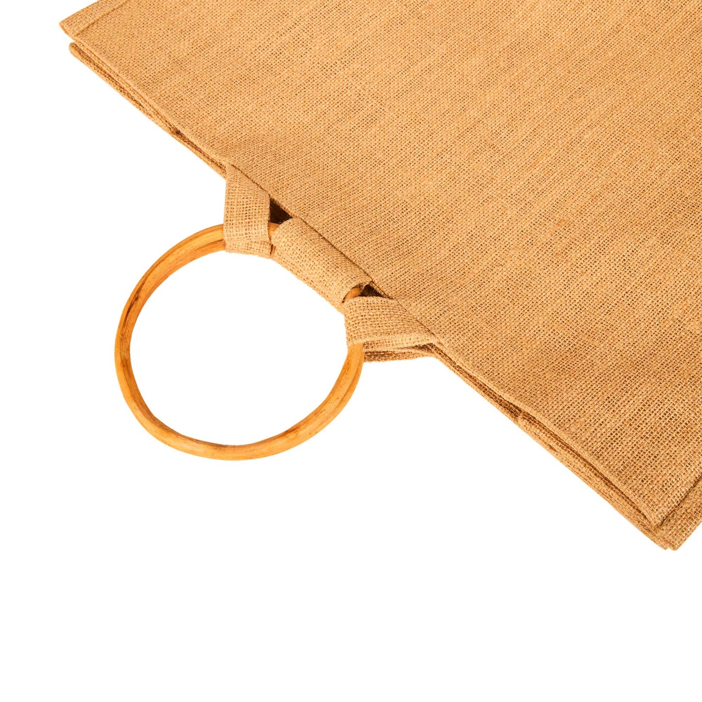 Reusable Jute Tote Bags with Cane Handles – Durable Totes for Shopping, Groceries (Set of 8)