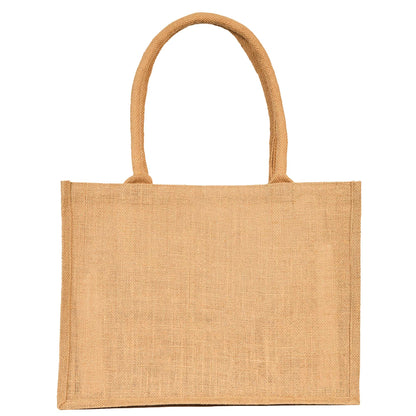 Wholesale Reusable Jute Tote Bags – Burlap Gift Totes for Women, Grocery Shopping, Weddings, Parties & Beach (Set of 8)