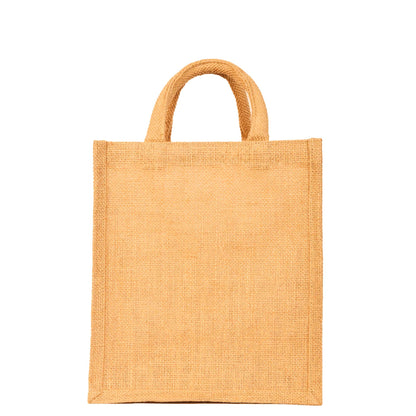 Jute Tote Bags with Tube Handles – Reusable Blank Burlap Gift Bags for Shopping, Weddings & Beach Trips (Packs of 8)