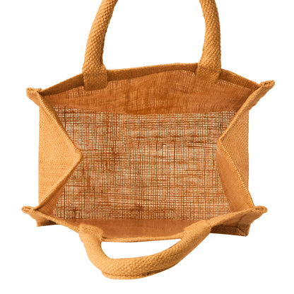 Jute Tote Bags with Tube Handles – Reusable Blank Burlap Gift Bags for Shopping, Weddings & Beach Trips (Packs of 8)