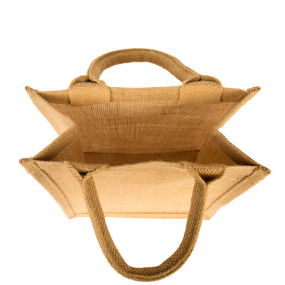 Jute Tote Bags with Tube Handles – Reusable Blank Burlap Gift Bags for Shopping, Weddings & Beach Trips (Packs of 8)