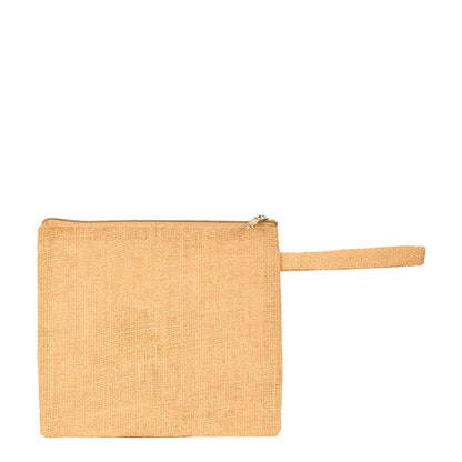 Jute Small Travel Pouch Zipper DIY Craft Pouches Pencil Case for Makeup Cosmetic Toiletry Stationary Storage (Set of 8)