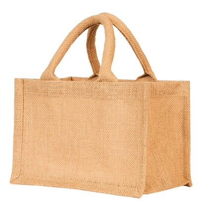 Reusable Burlap Tote Bags with Handles – Wholesale Jute Gift Bags for Shopping, Weddings, DIY & Beach Parties (Packs of 8)