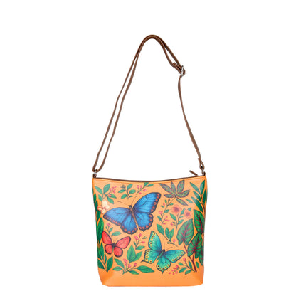 Printed Leather Crossbody Bag – Adjustable Sling & Over the Shoulder Bag for Women – Stylish Handbag & Travel Purse