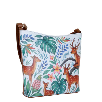Deer Hand Printed Vegan Leather Crossbody Bag – Wholesale Stylish Sling & Shoulder Purse for Women