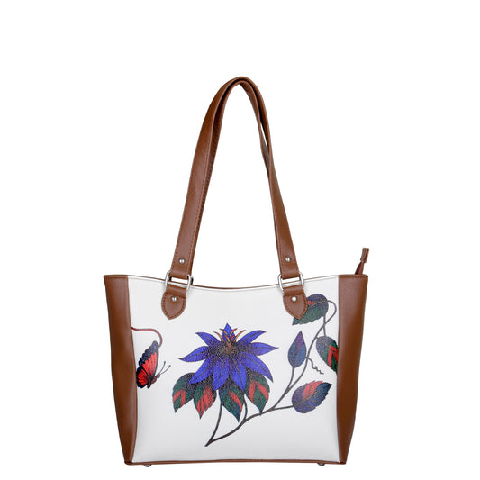 Ladies’ Printed Leather Shoulder Tote Bag– Handbag, Sling & Top Handle Purse – Ideal for Office, Travel & Everyday Use