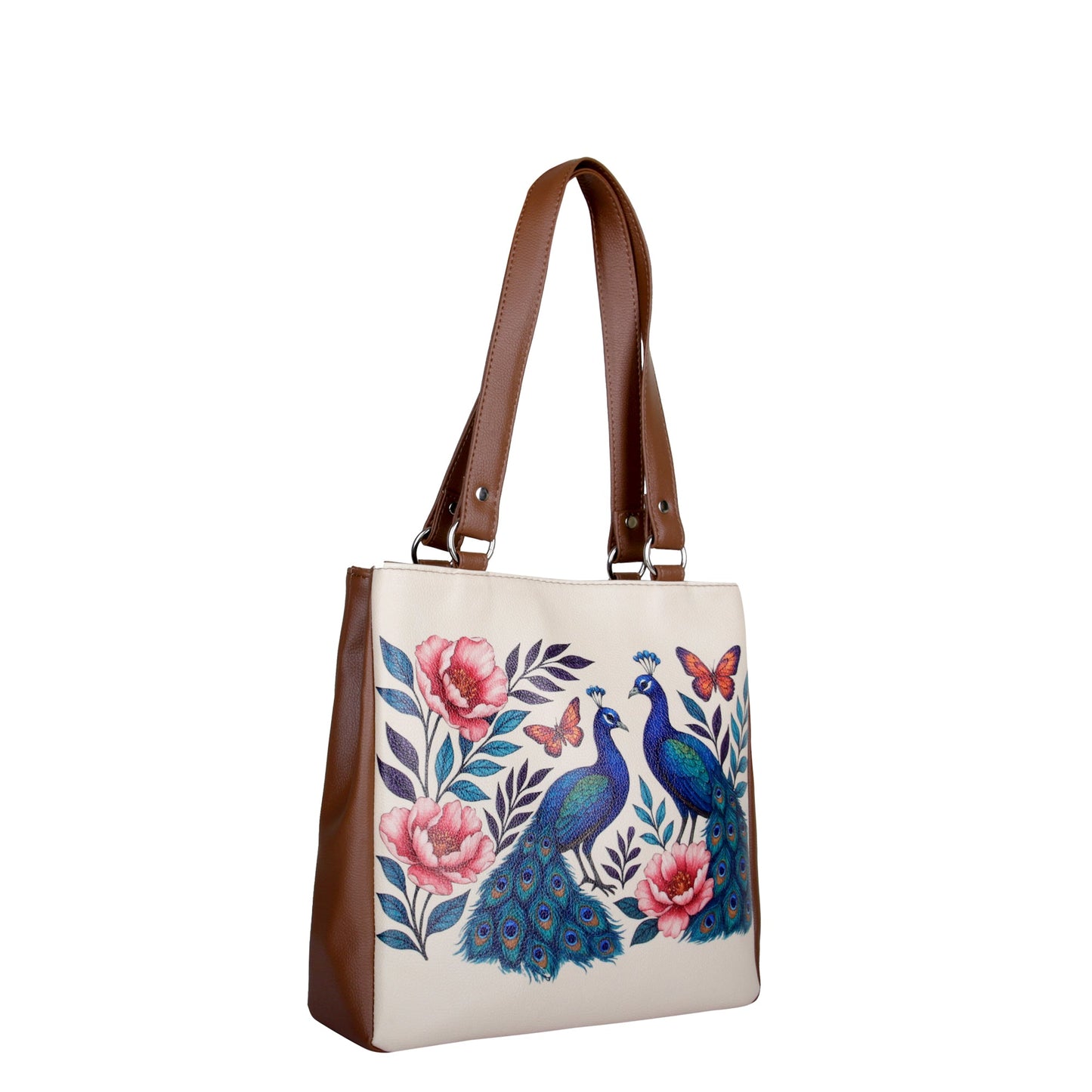 Women’s Printed Leather Tote Shoulder Bag – Multi-Compartment Handbag for Daily Use, Work & Travel