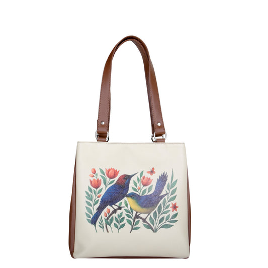 Women’s Printed Leather Tote Shoulder Bag – Multi-Compartment Handbag for Daily Use, Work & Travel