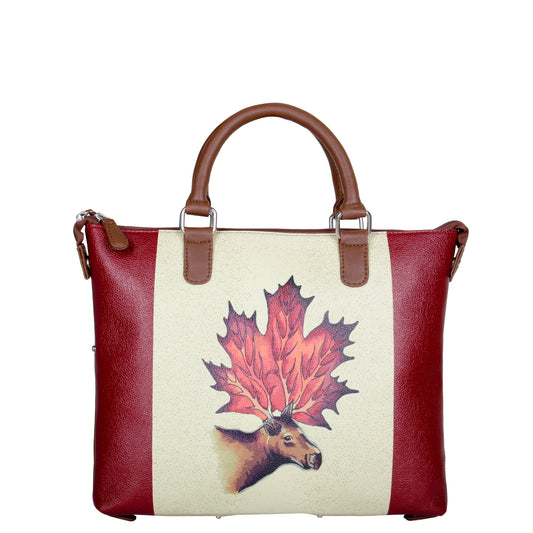 Women’s Genuine Leather 3-in-1 Printed Convertible Shoulder Bag – Stylish Top Handle Crossbody  & Handbag  Purse – Everyday Use