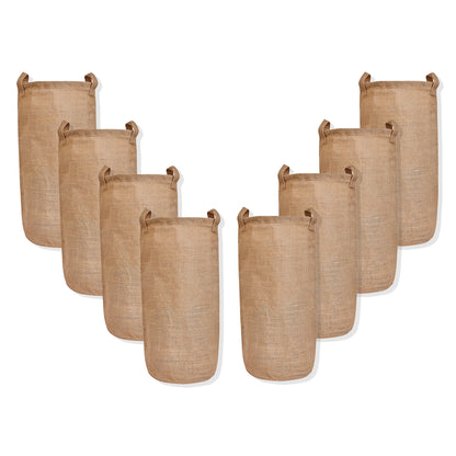 Jute Storage Bins | Burlap Basket for Dirty Clothes, Toys, Blankets  | Ideal for Bedroom & Nursery | Natural Jute | Pack of 8.