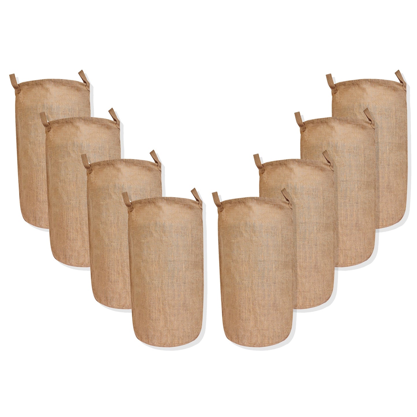 Jute Storage Baskets – Laundry  Storage Basket with Handles for Living Room, Bedroom – Multi-Purpose Organizer for Clothes, Toys (Packs of 8)