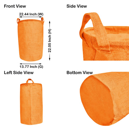 Jute Storage Bags – Laundry Storage Basket with Handles for Living Room, Bedroom – Clothes & Household Storage (Packs of 4)