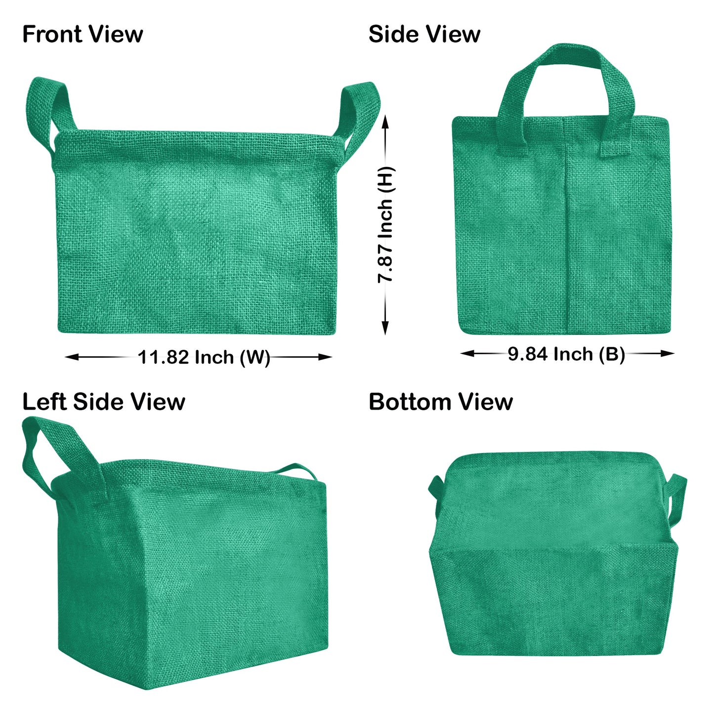 Coloured Collapsible Jute Baskets – Laundry Basket  Storage with Handles for Living Room, Bedroom – Small Clothes & Toys (Set of 4)