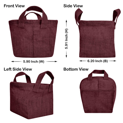 Jute Storage Baskets – Rectangular Organizer Bins with Handles for Living Room, Bedroom – Ideal for Storing Toys, Books, and Small Items (Packs of 4)