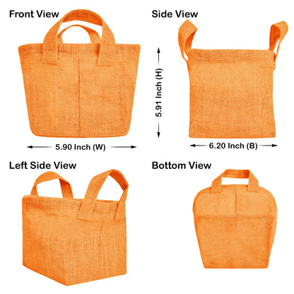 Jute Storage Baskets – Rectangular Organizer Bins with Handles for Living Room, Bedroom – Ideal for Storing Toys, Books, and Small Items (Packs of 4)