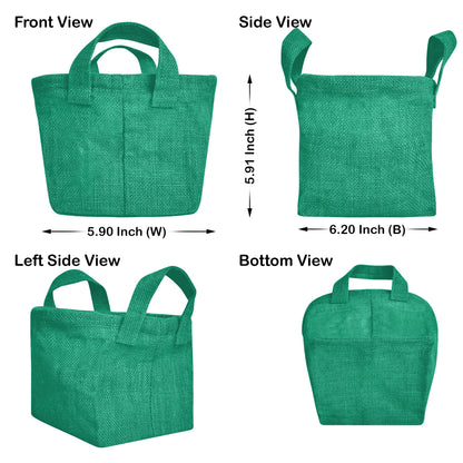 Jute Storage Baskets – Rectangular Organizer Bins with Handles for Living Room, Bedroom – Ideal for Storing Toys, Books, and Small Items (Packs of 4)